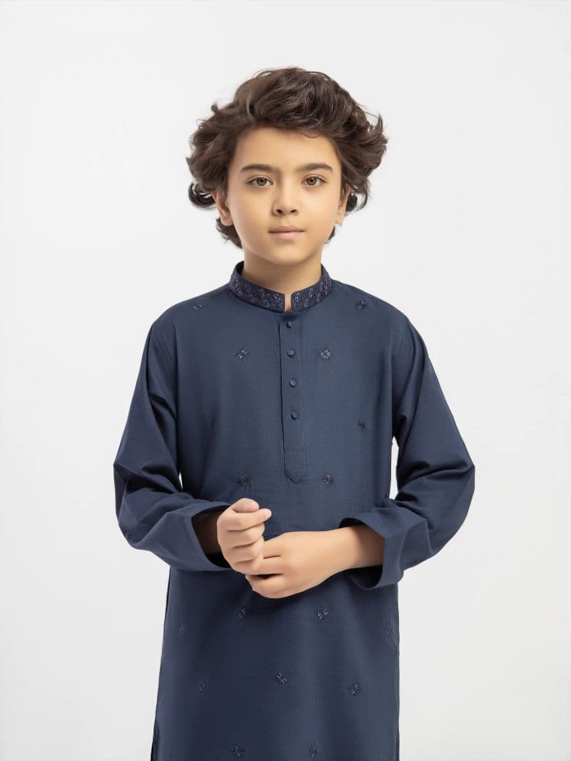 Embroidered Dobby Kurta Pajama thumbnail