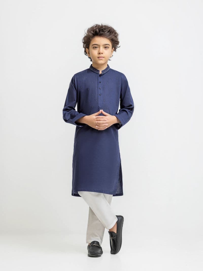 Embroidered Cotton Kurta