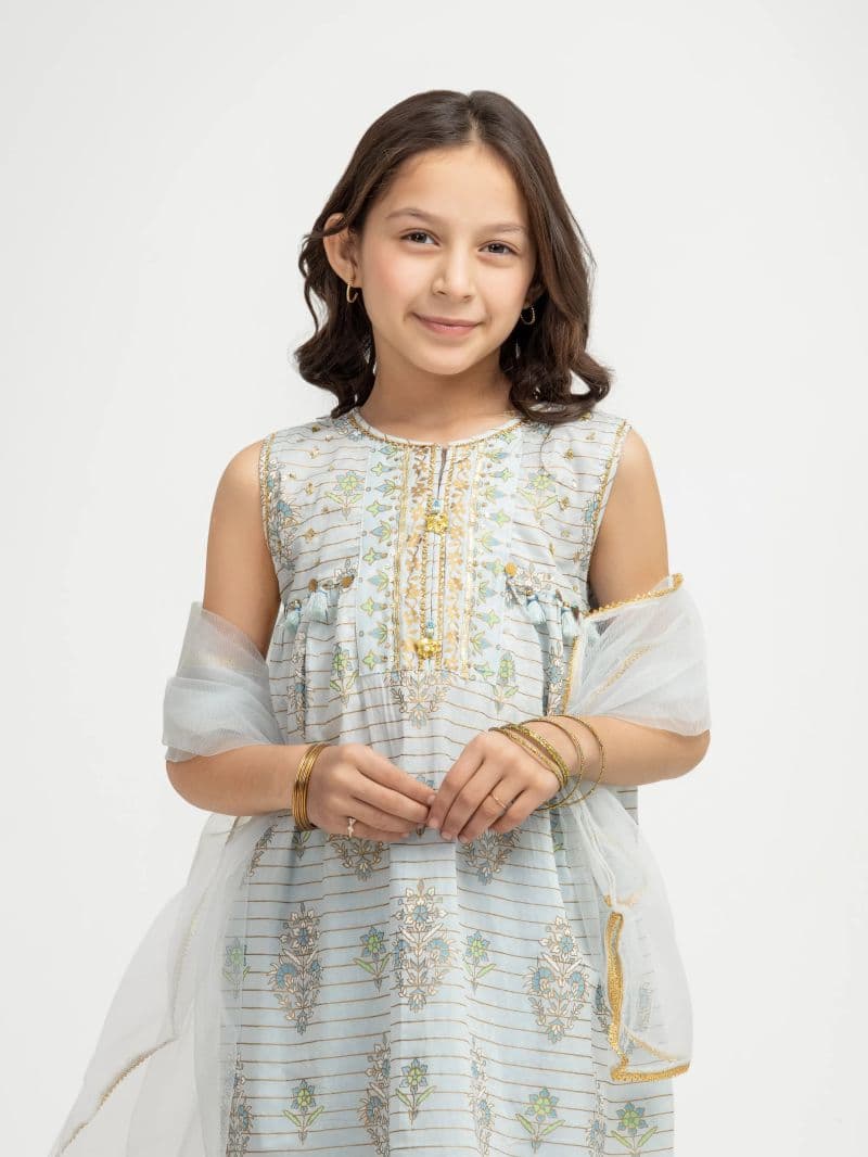 Block Print Cambric Gharara Suit thumbnail