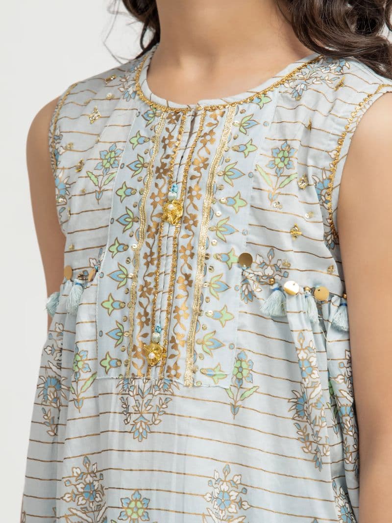 Block Print Cambric Gharara Suit thumbnail