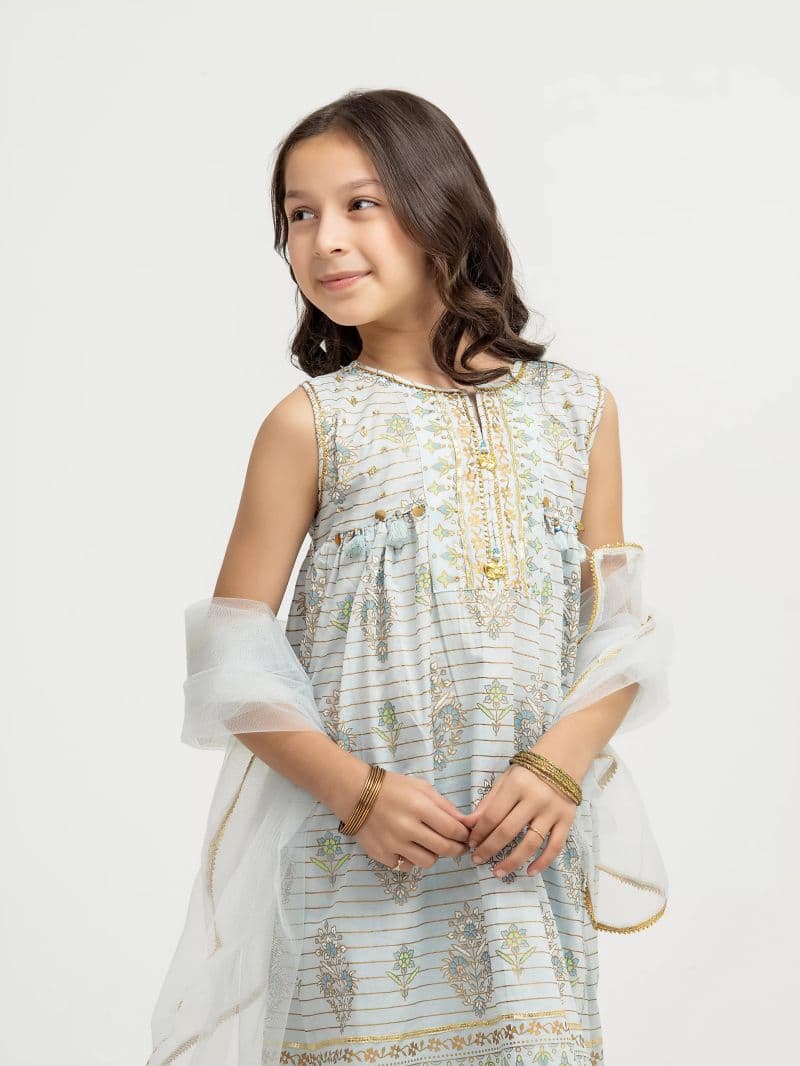 Block Print Cambric Gharara Suit thumbnail