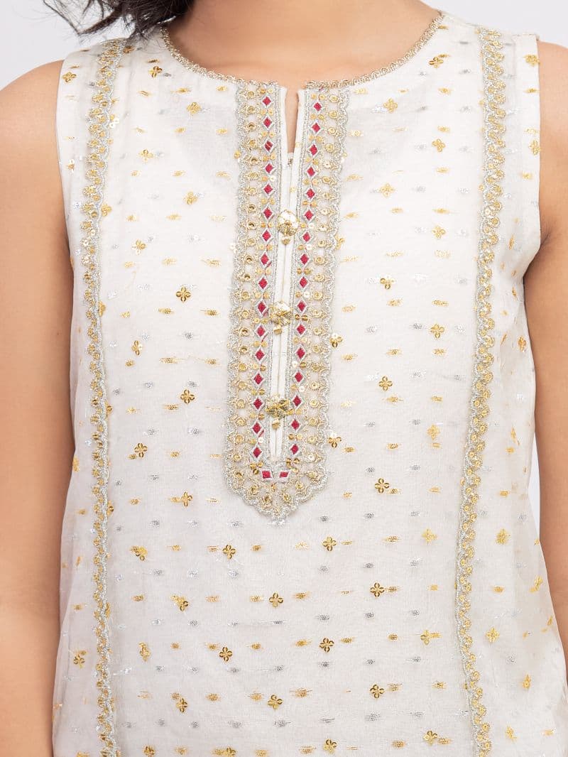 Embroidered Organza Gharara Suit