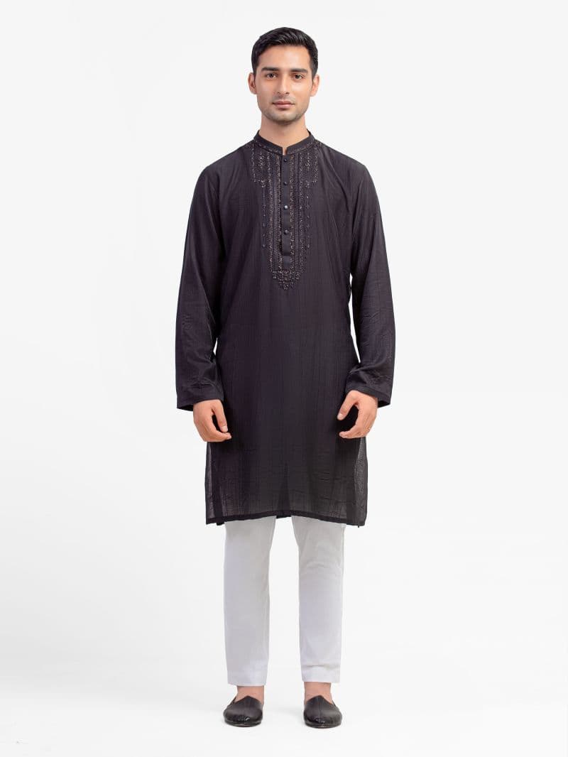 Embroidered Silk Kurta