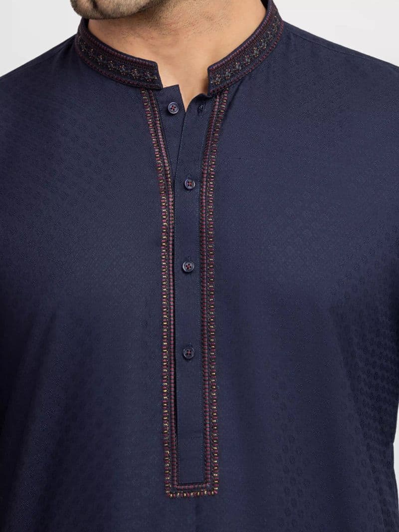 Embroidered Jacquard Kurta