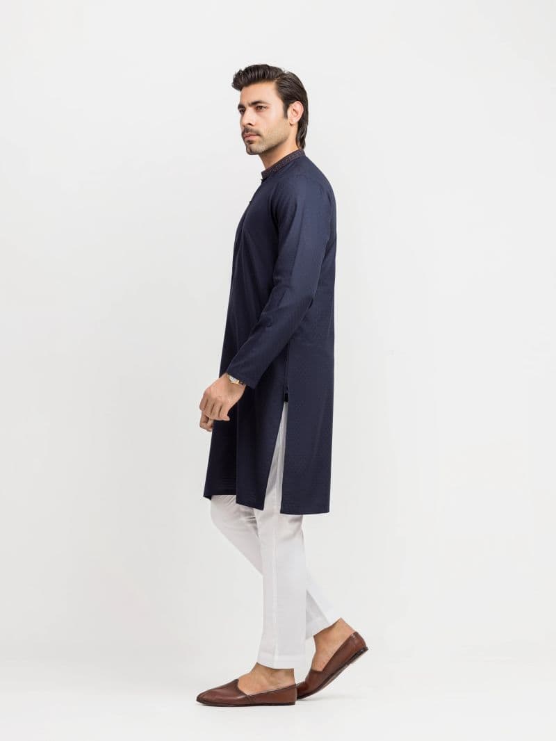 Embroidered Jacquard Kurta