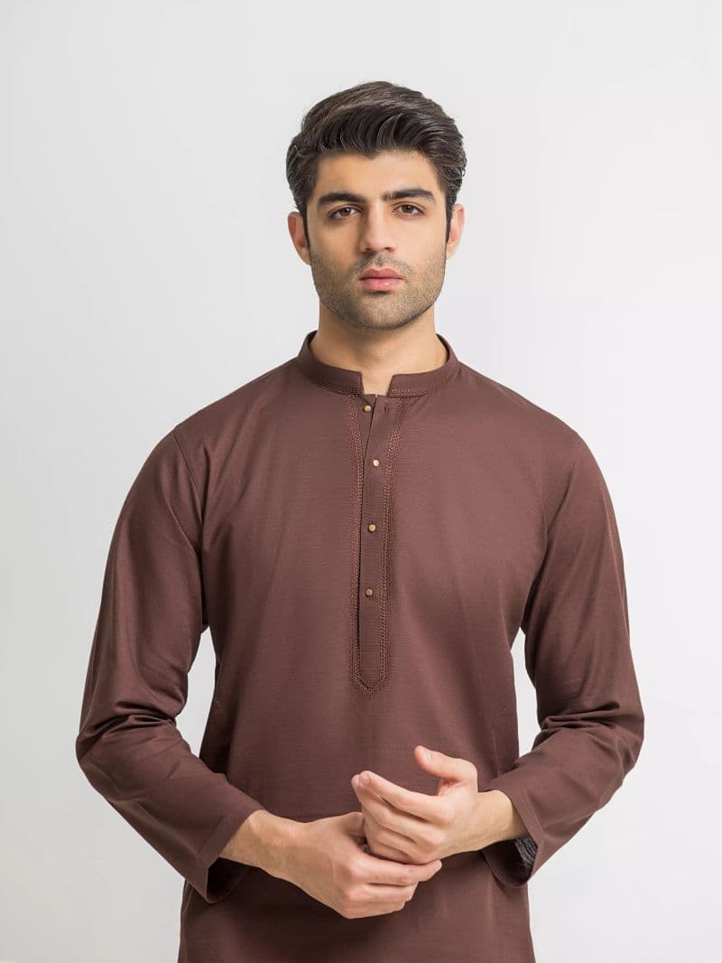 Embroidered Khaddar Kurta Pajama thumbnail