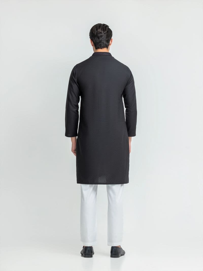 Embroidered Jacquard Kurta