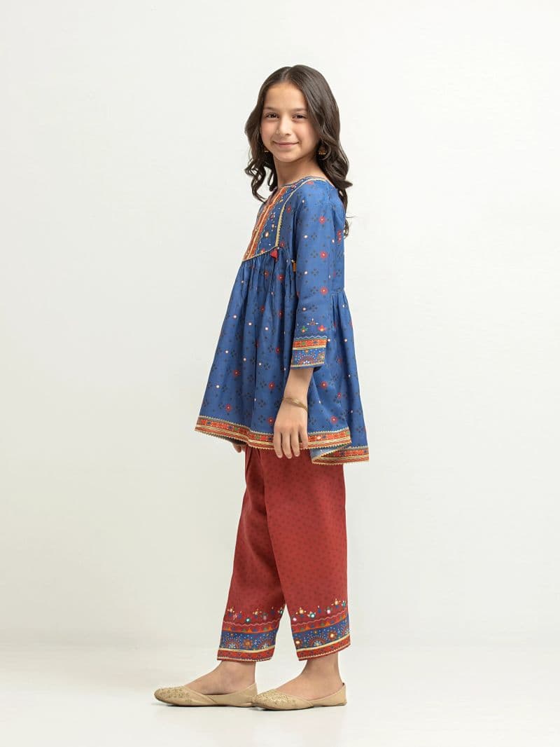 Printed Raw Silk Co-Ord Set thumbnail