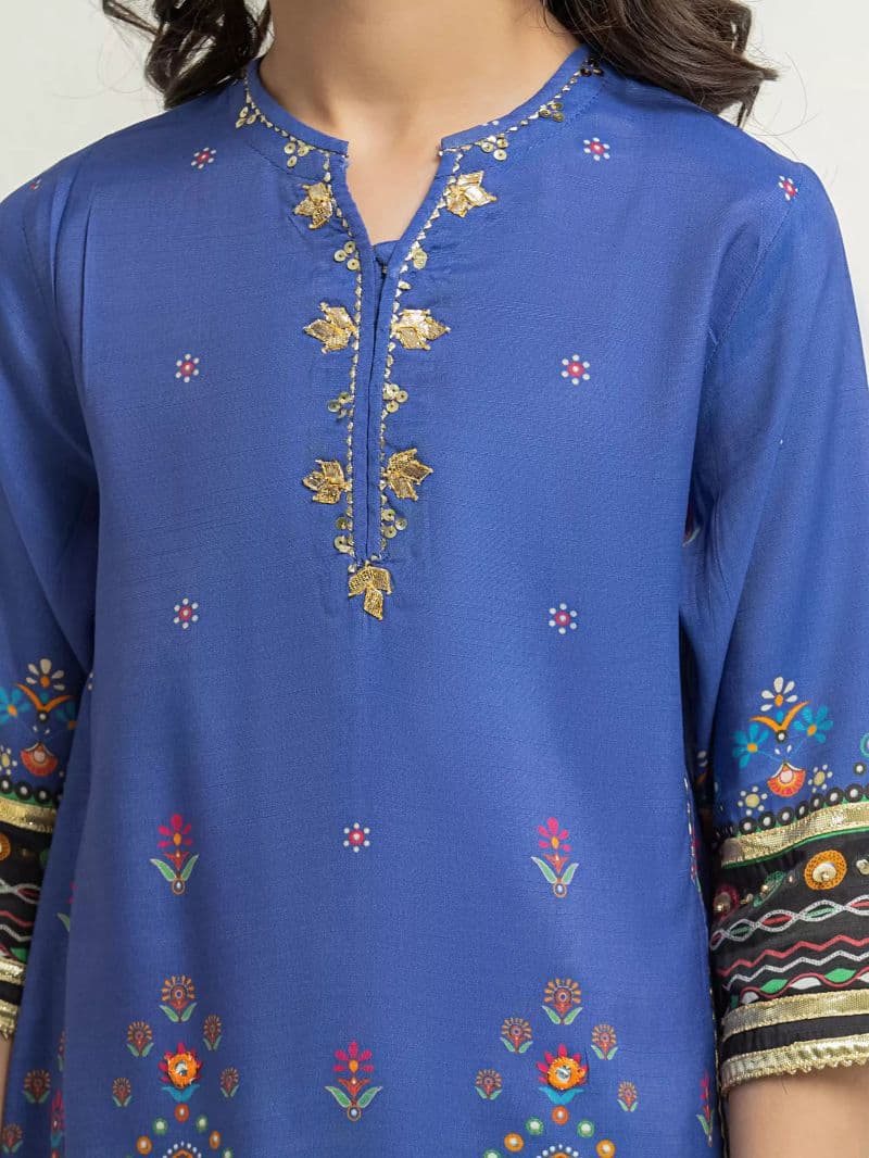 Printed Raw Silk Co-Ord Set