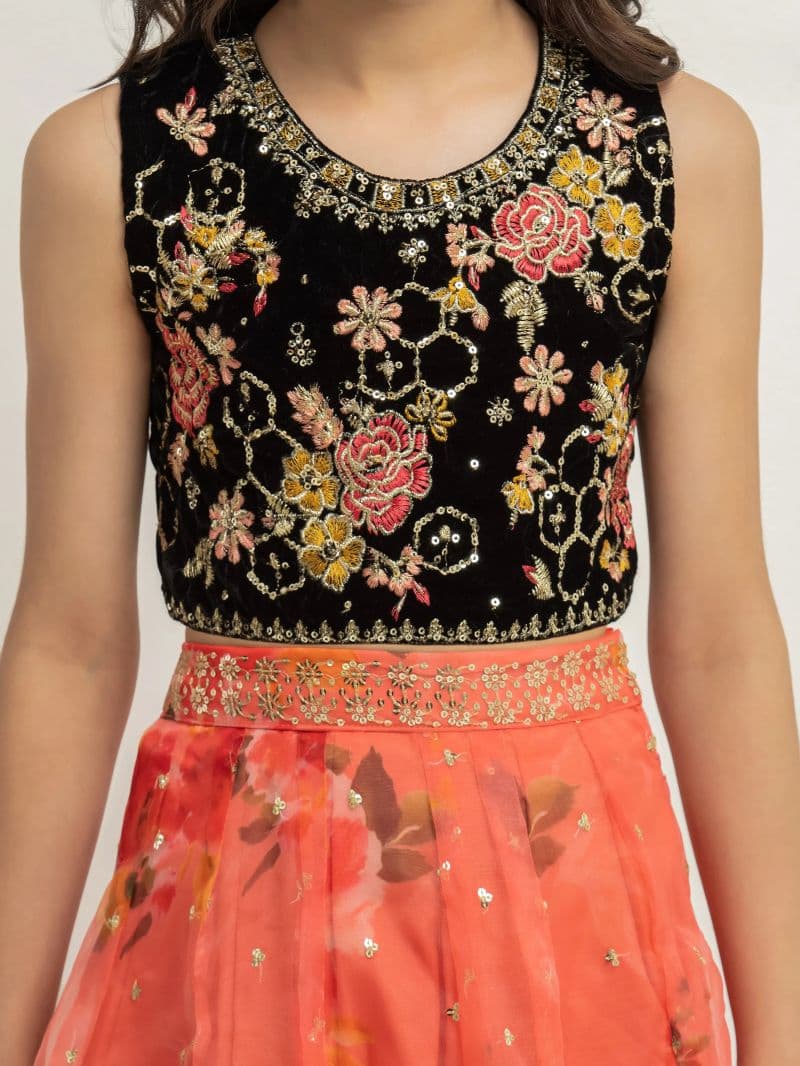Embroidered Organza Lehenga Suit