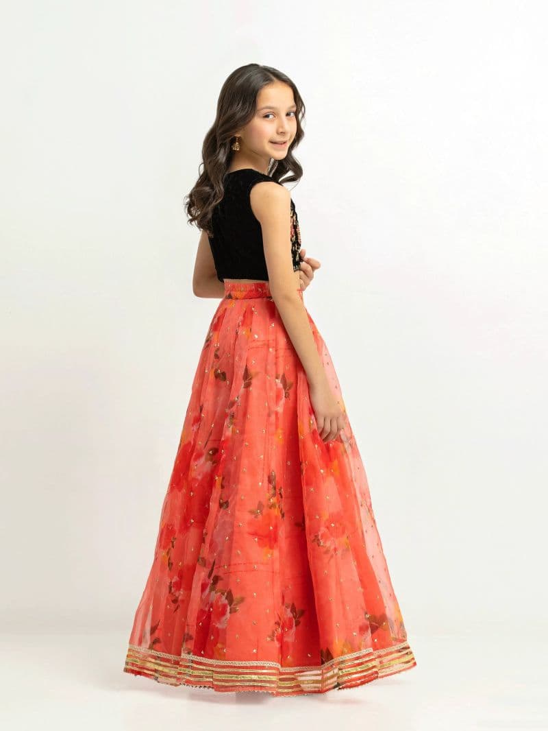 Embroidered Organza Lehenga Suit