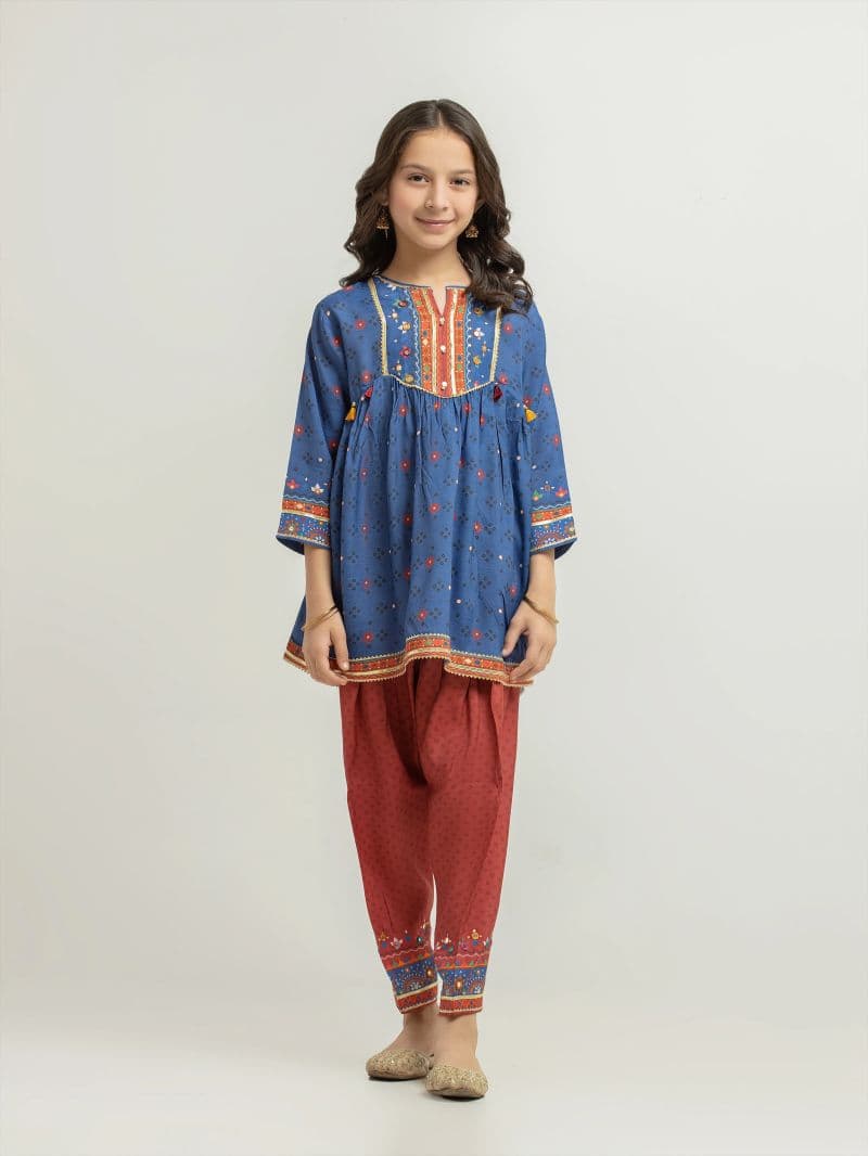 Printed Raw Silk Co-Ord Set