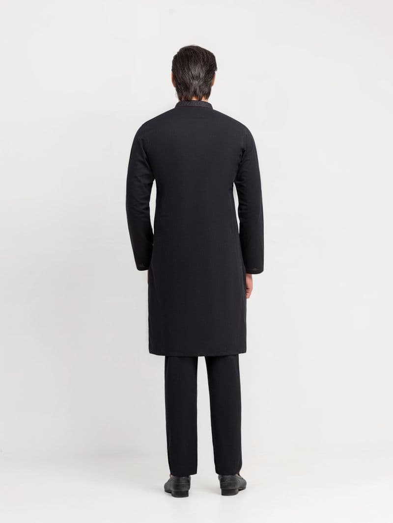 Embroidered Cotton Slub Kurta Pajama thumbnail