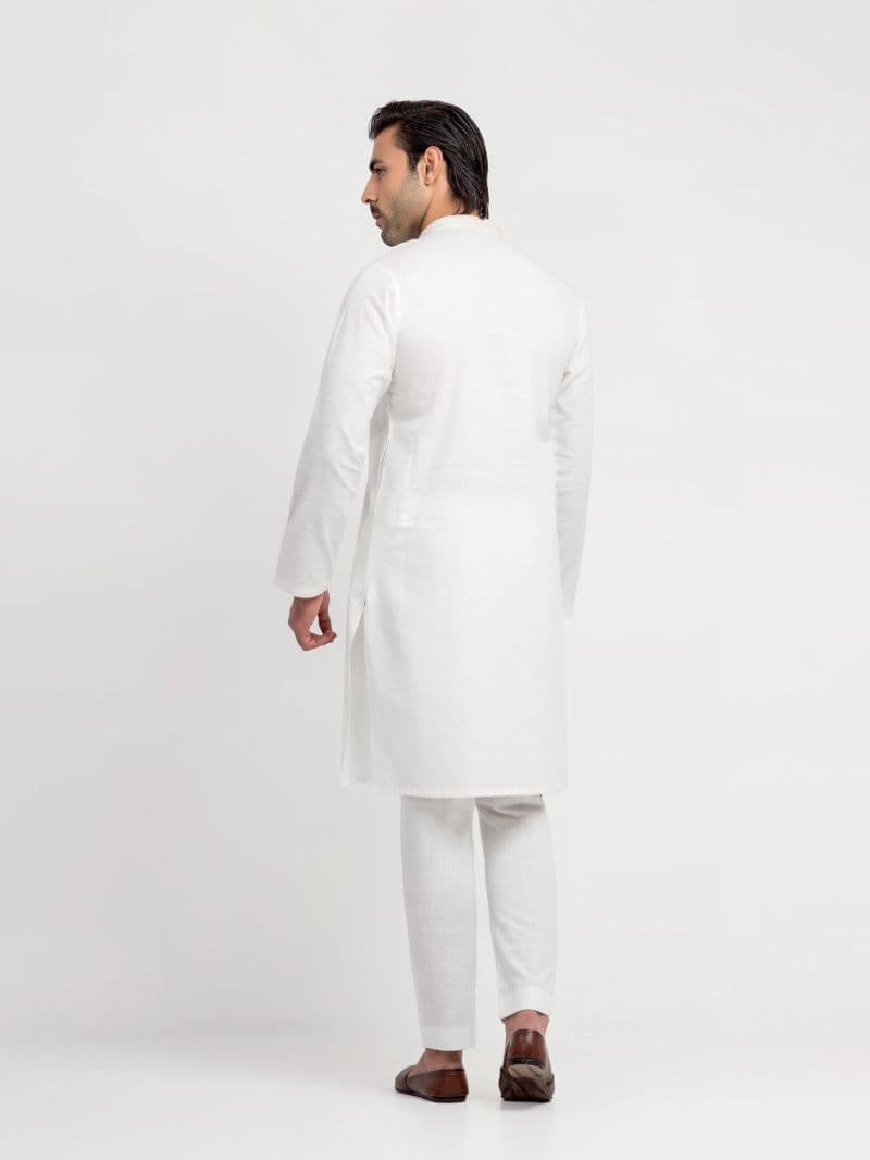 Embroidered Cotton Slub Kurta Pajama