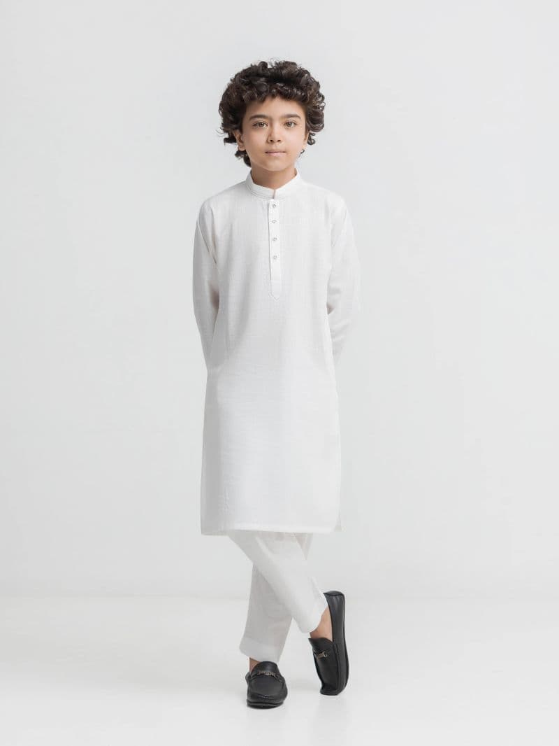 Embroidered Cotton Slub Kurta Pajama