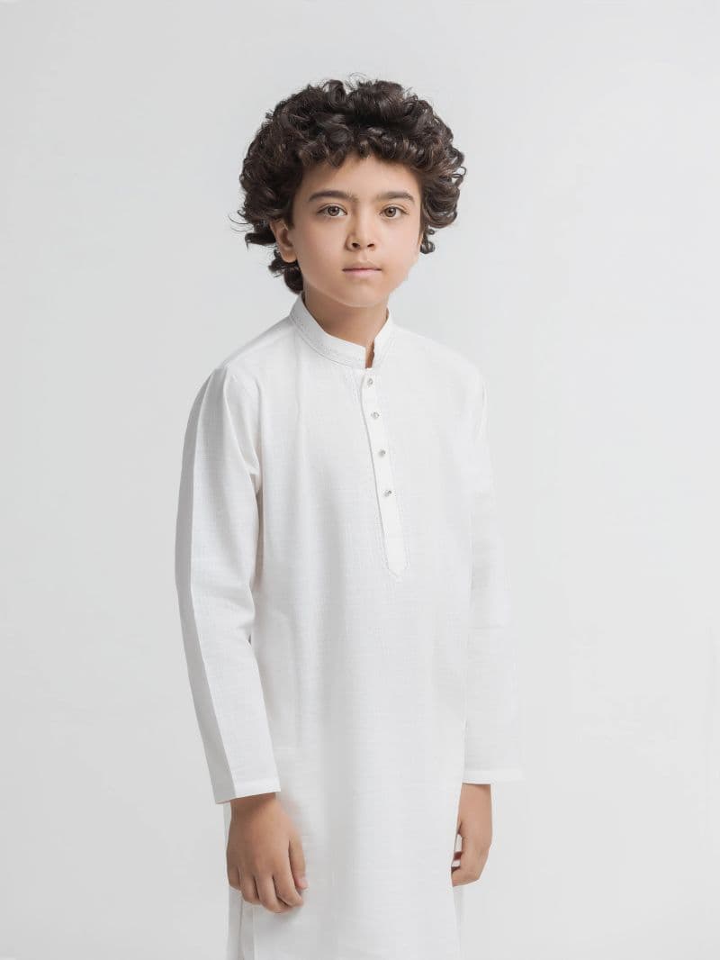 Embroidered Cotton Slub Kurta Pajama