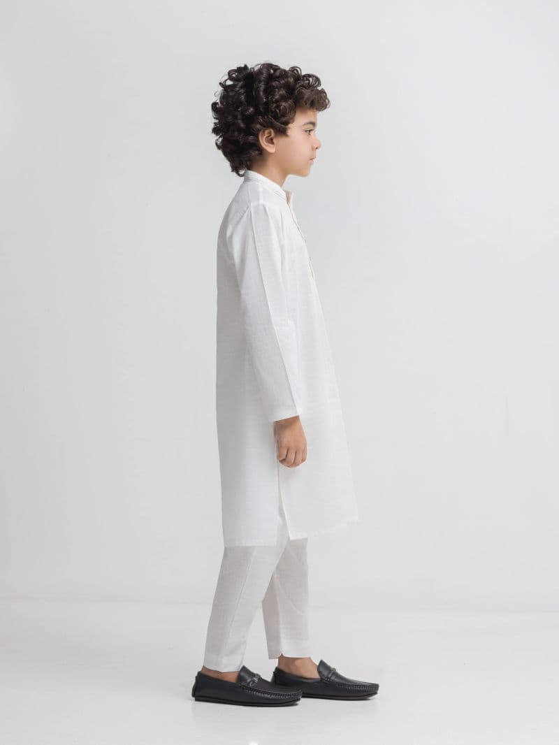 Embroidered Cotton Slub Kurta Pajama