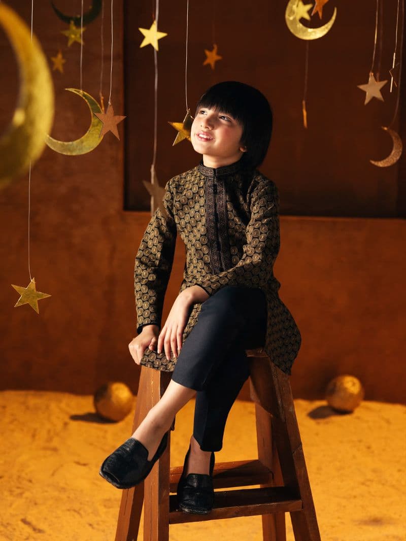Embroidered Cotton Silk Kurta Pajama
