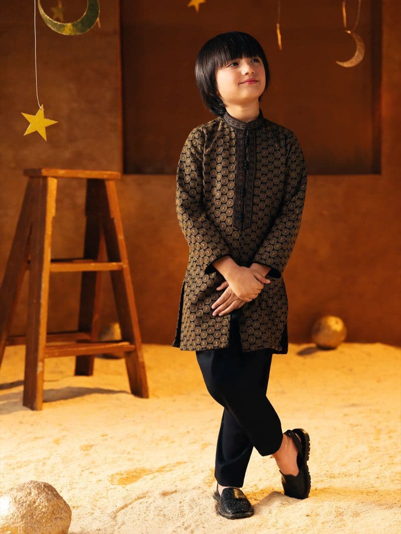 Embroidered Cotton Silk Kurta Pajama