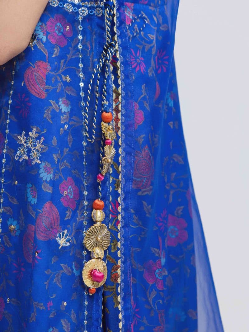 Block Print Raw Silk Shirt Dupatta