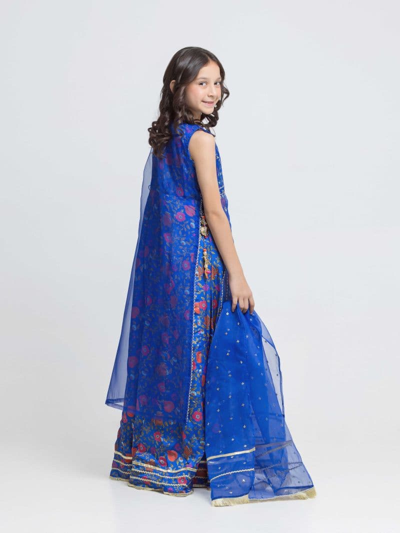 Block Print Raw Silk Shirt Dupatta