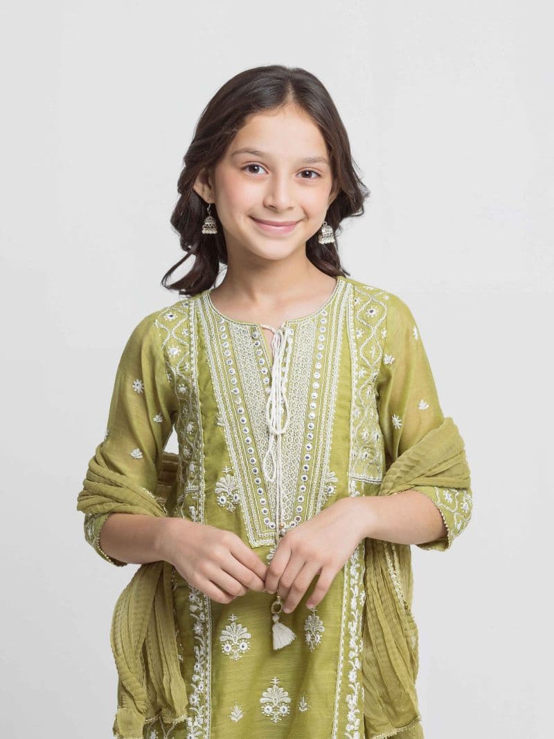 Embroidered Chanderi Suit