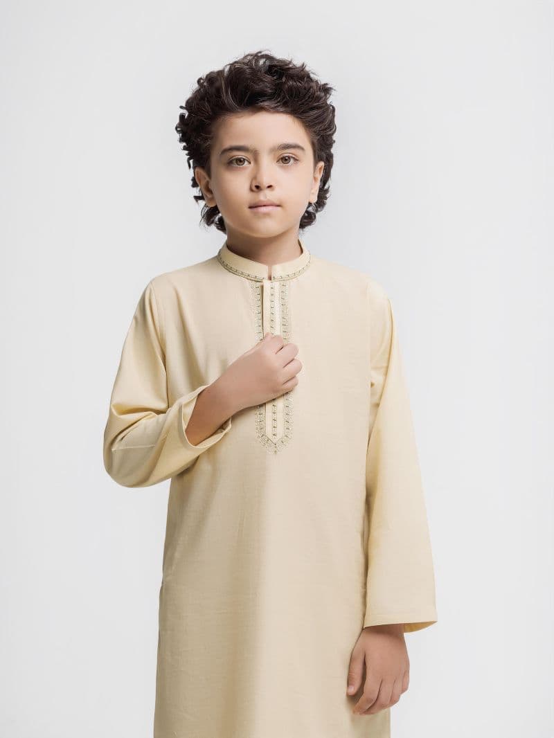 Embroidered Dobby Kurta Pajama thumbnail