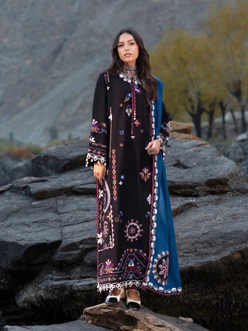 Embroidered Khaddar Suit