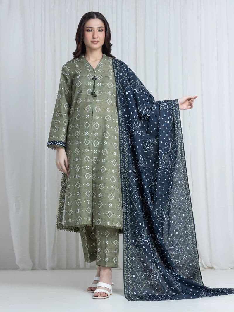 Printed Khaddar Suit