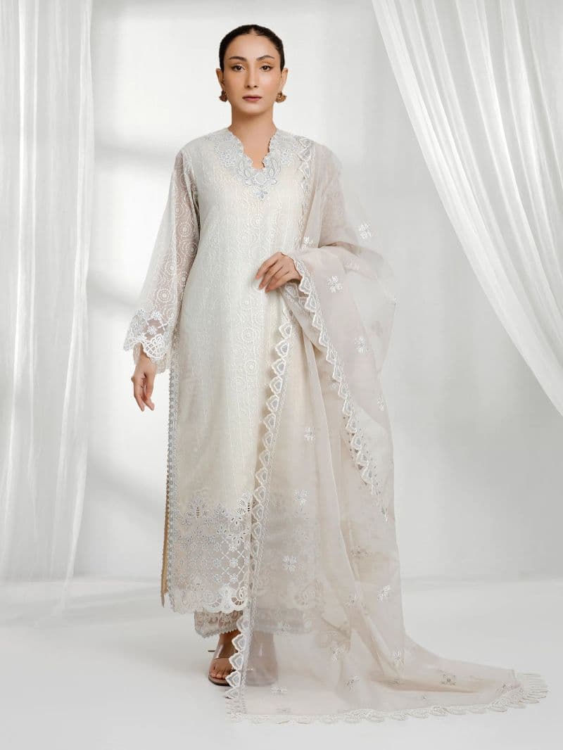 Embroidered Chiffon Suit