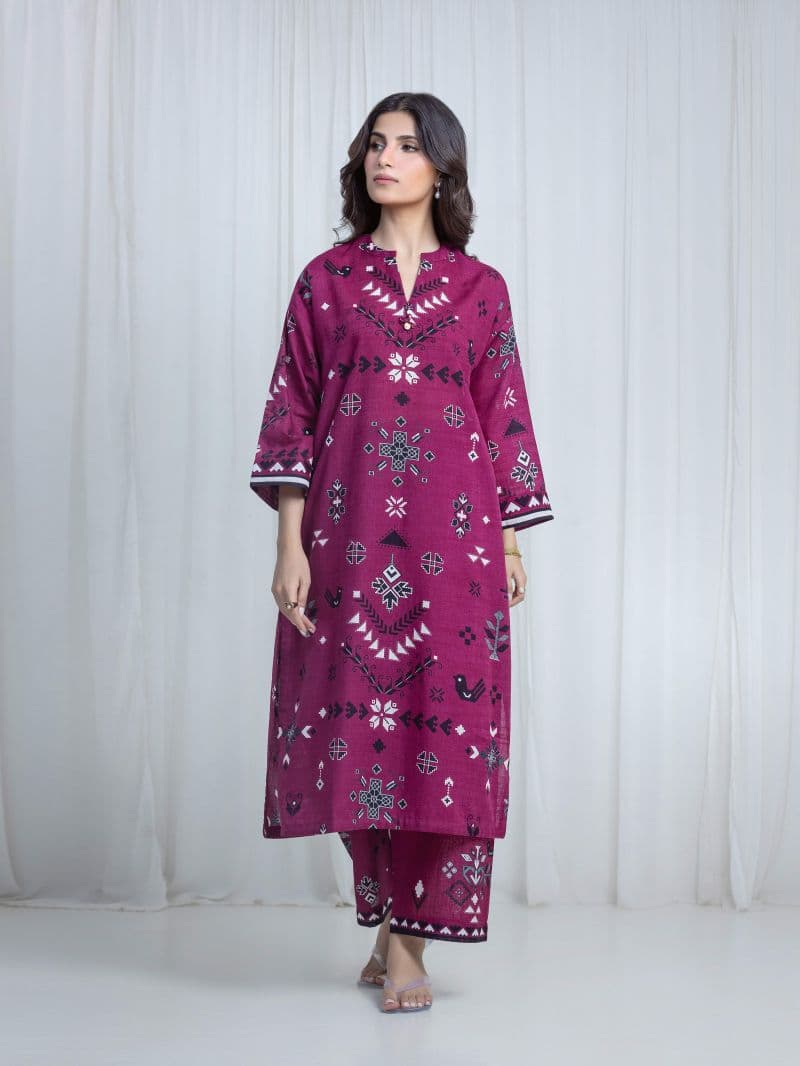 Printed Khaddar Co-Ord Set