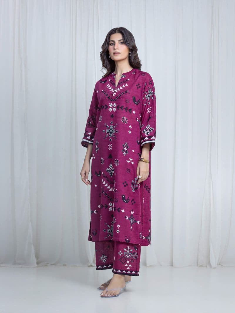 Printed Khaddar Co-Ord Set