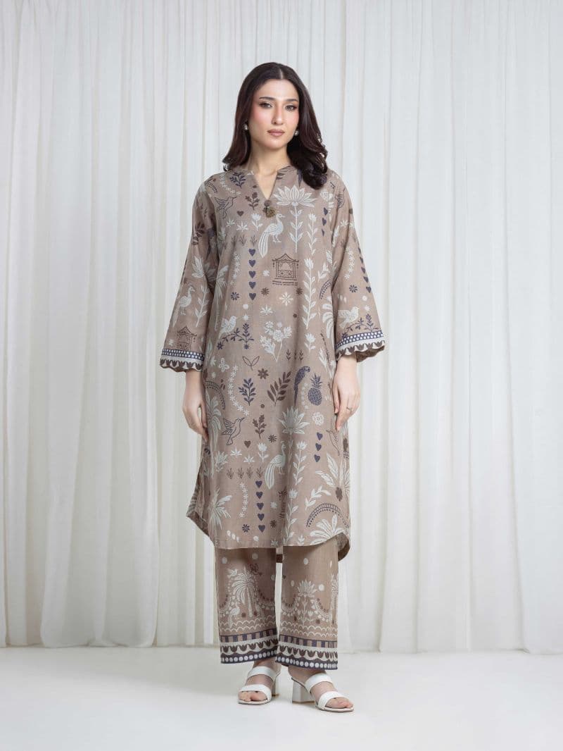 Printed Khaddar Co-Ord Set