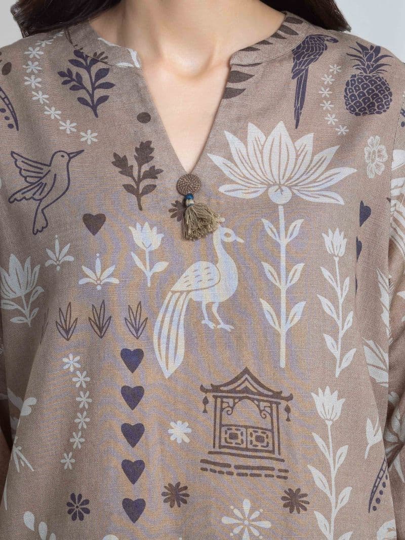 Printed Khaddar Co-Ord Set