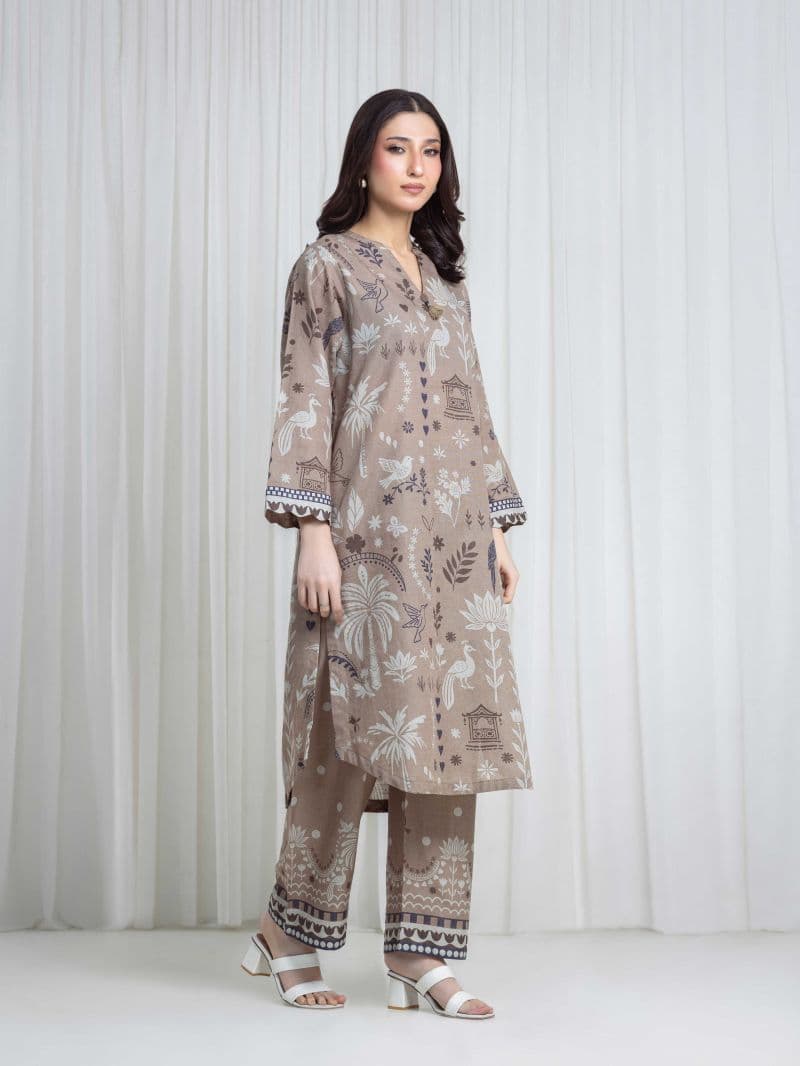 Printed Khaddar Co-Ord Set