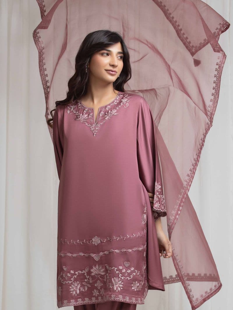 Embroidered Satin Suit thumbnail