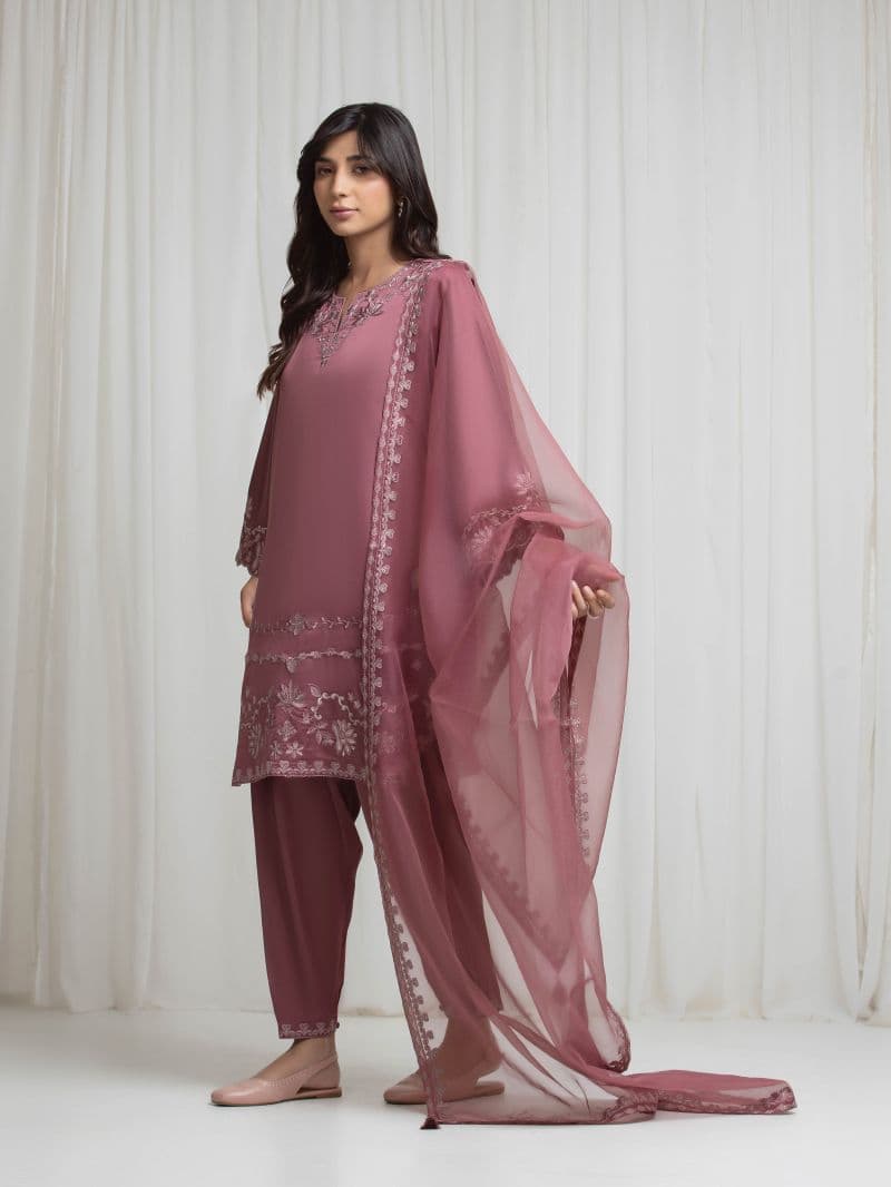 Embroidered Satin Suit thumbnail
