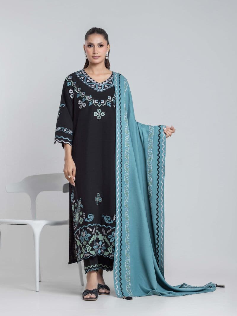 Embroidered Khaddar Suit