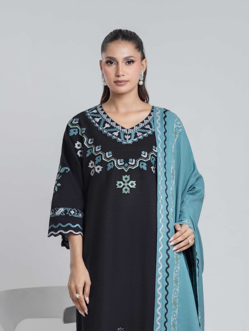 Embroidered Khaddar Suit