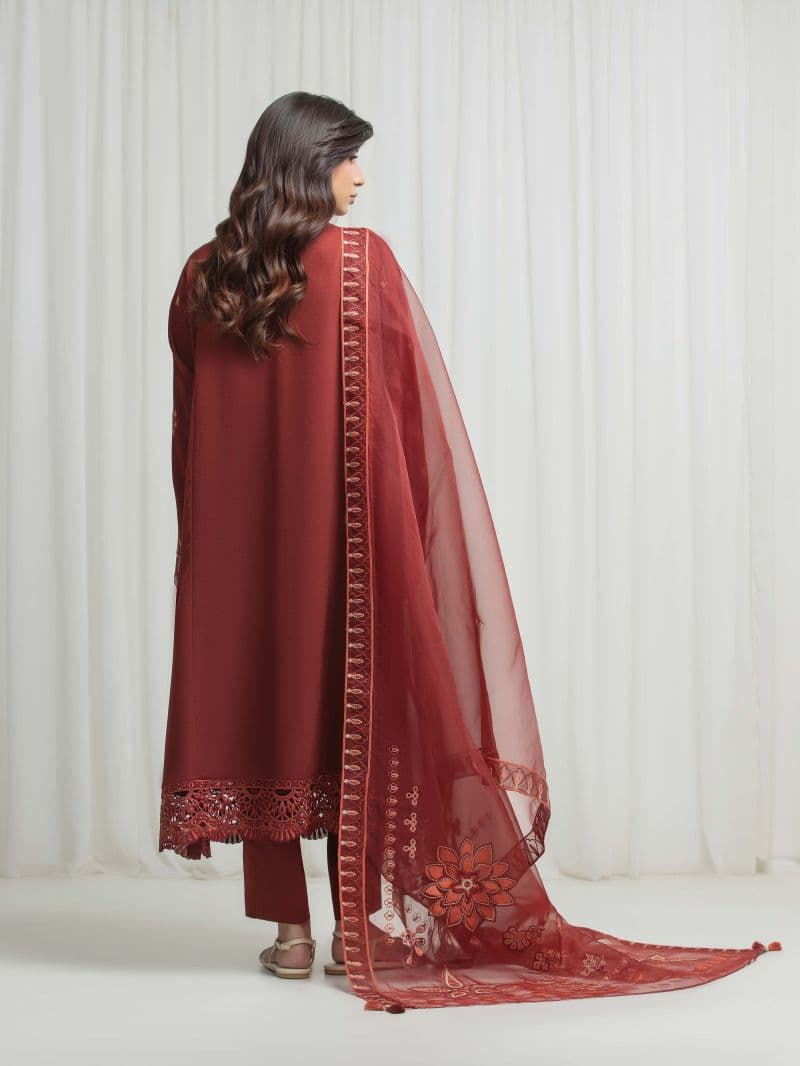 Embroidered Silk Satin Suit