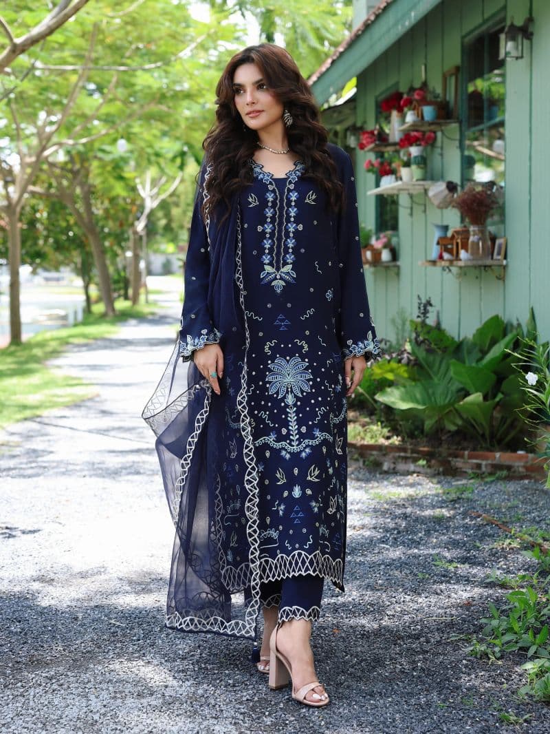 Embroidered Viscose Suit
