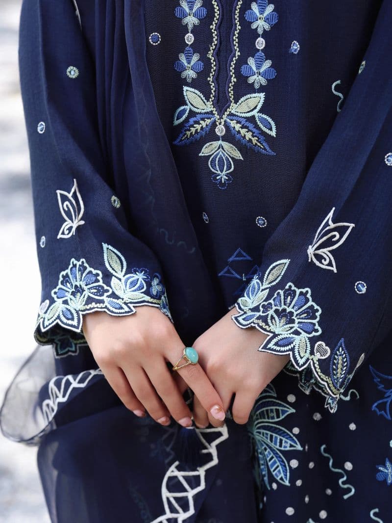 Embroidered Viscose Suit