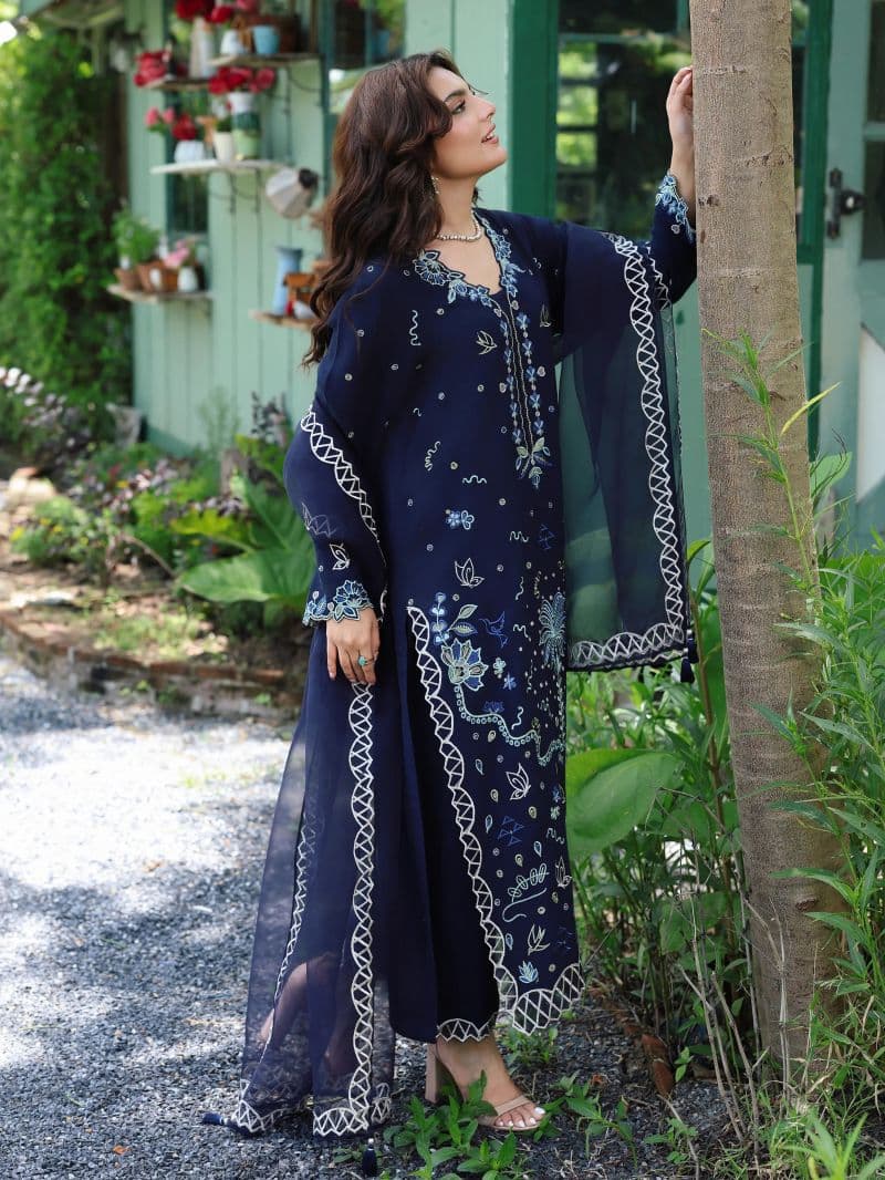 Embroidered Viscose Suit