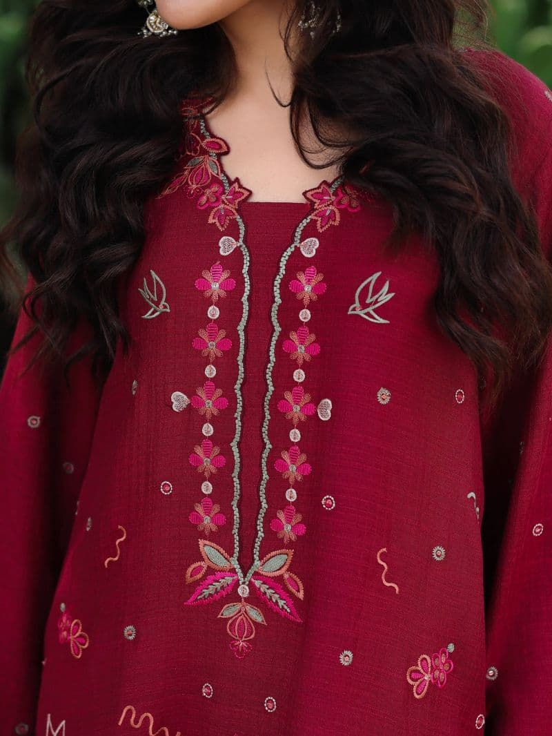 Embroidered Blended Suit