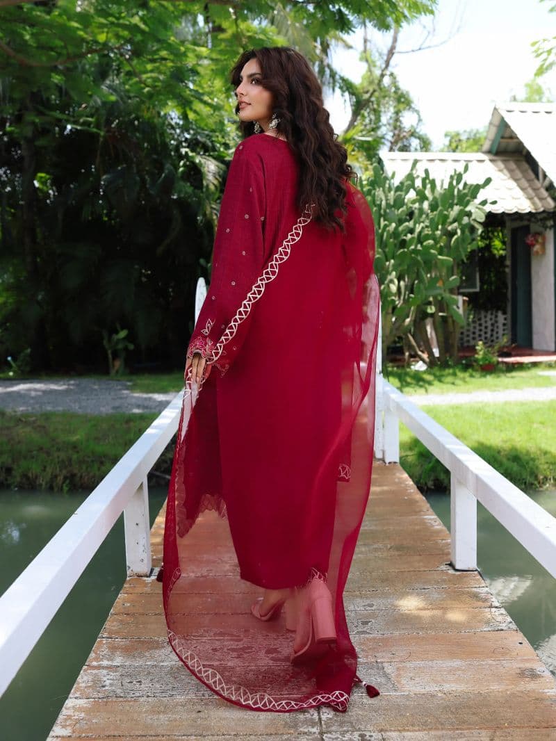 Embroidered Blended Suit