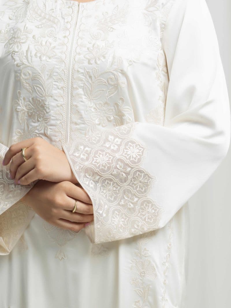 Embroidered Satin Suit