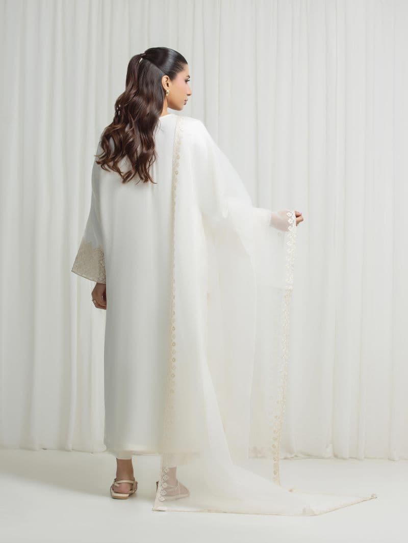 Embroidered Satin Suit