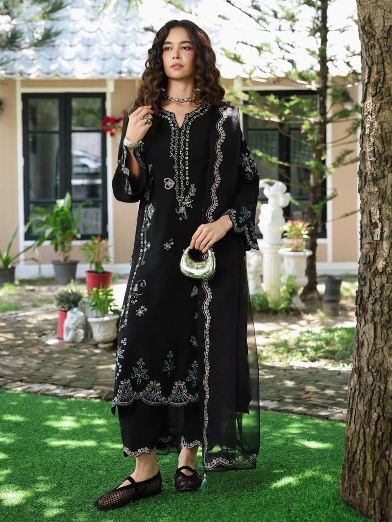 Embroidered Viscose Suit