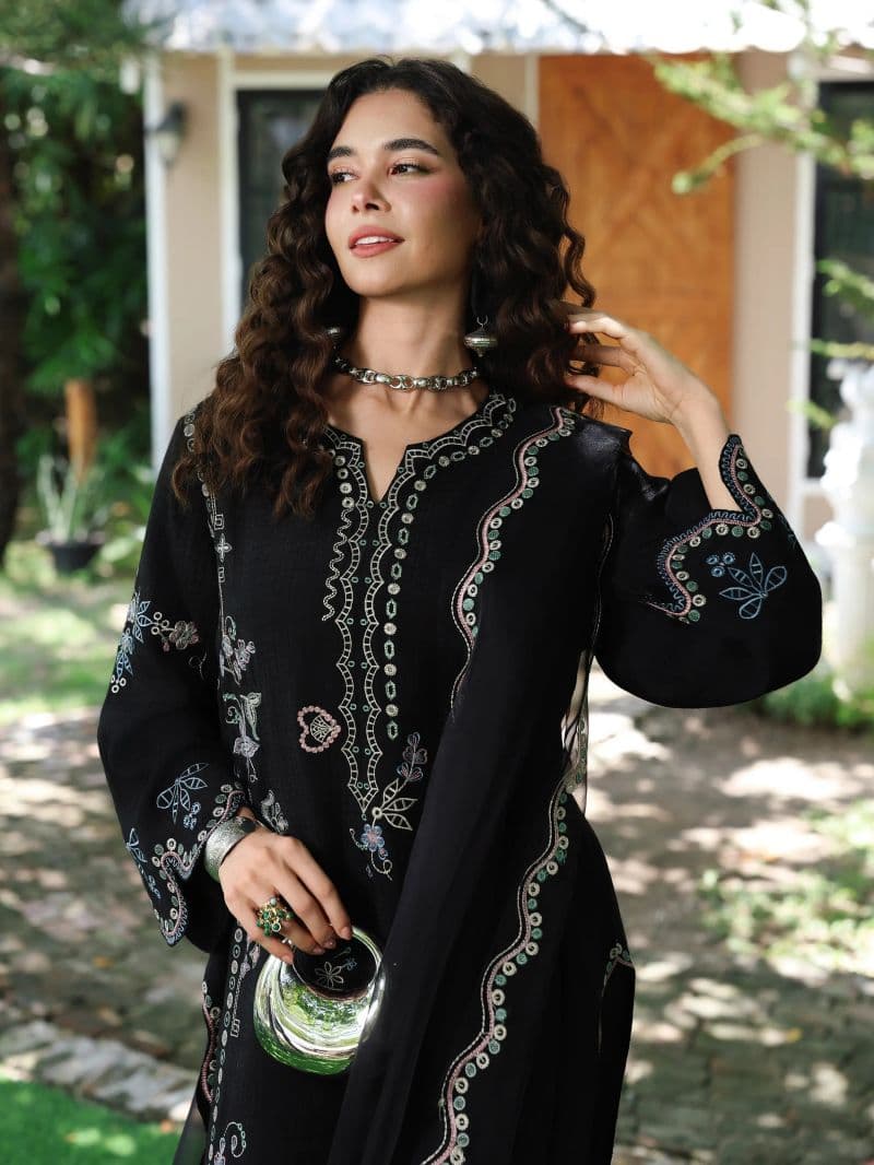 Embroidered Viscose Suit