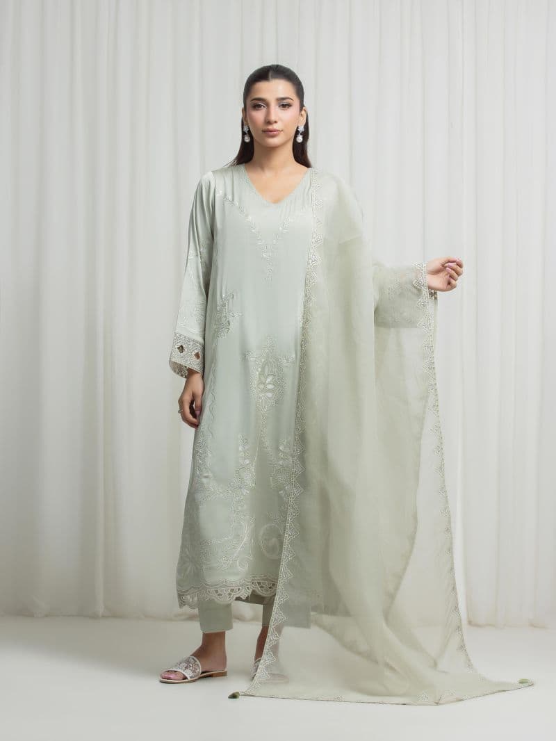Embroidered Satin Suit thumbnail